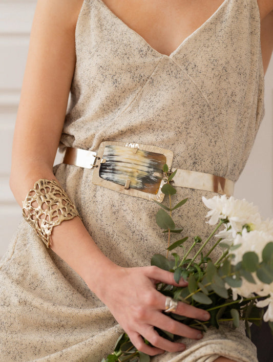 Bone and Alpaca Belt - One of a Kind Piece