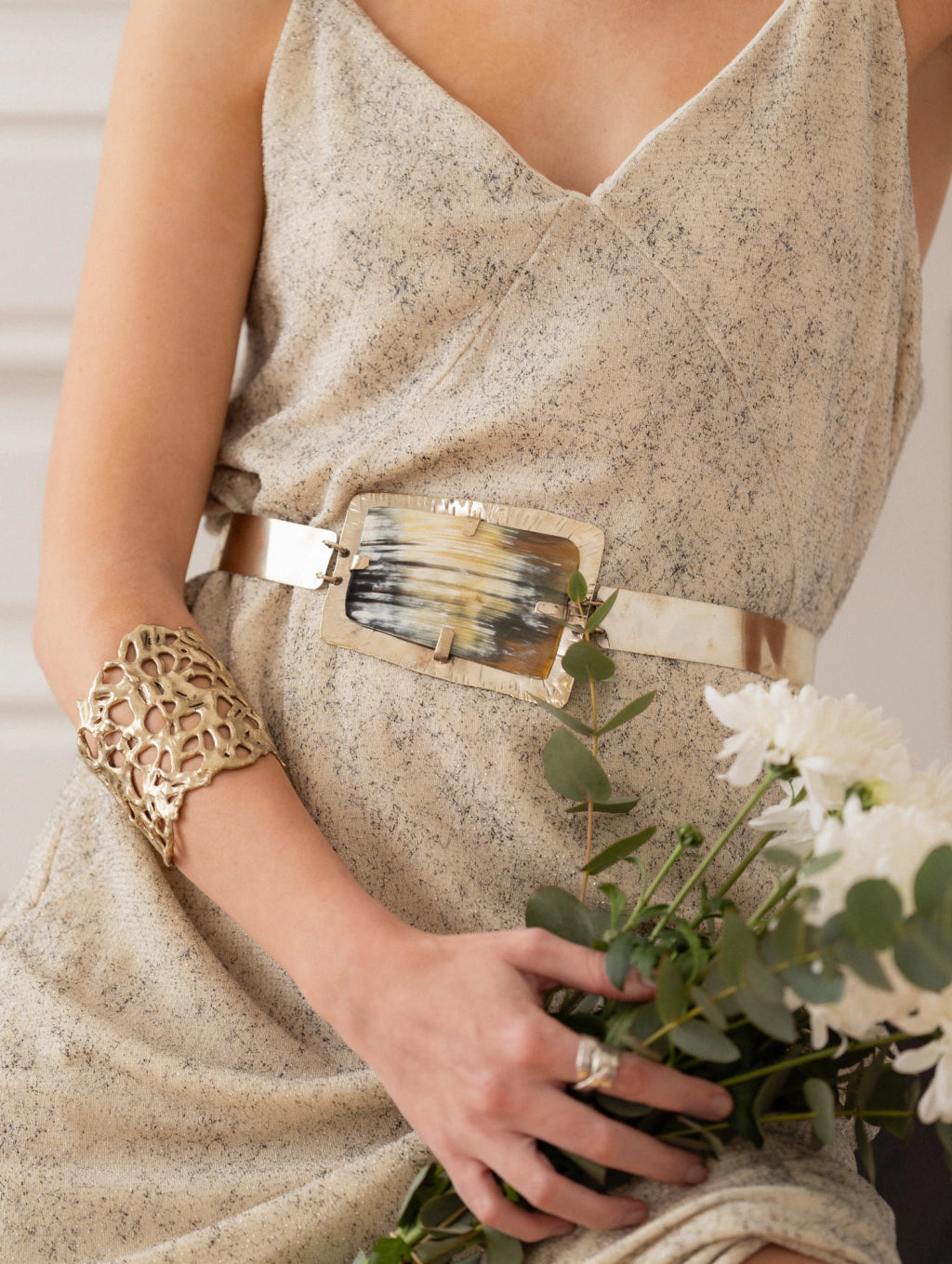 Bone and Alpaca Belt - One of a Kind Piece